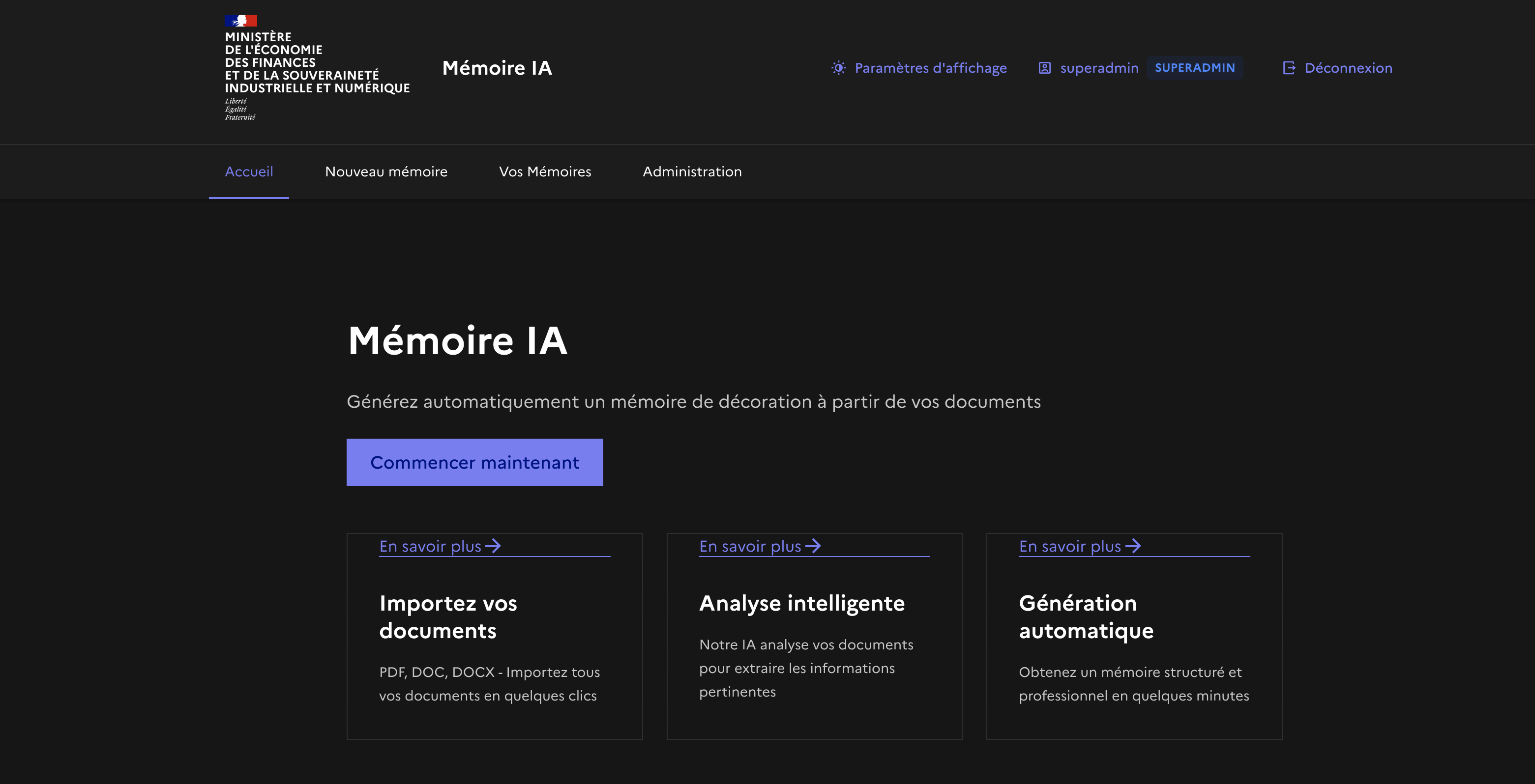 MémoireIA homepage